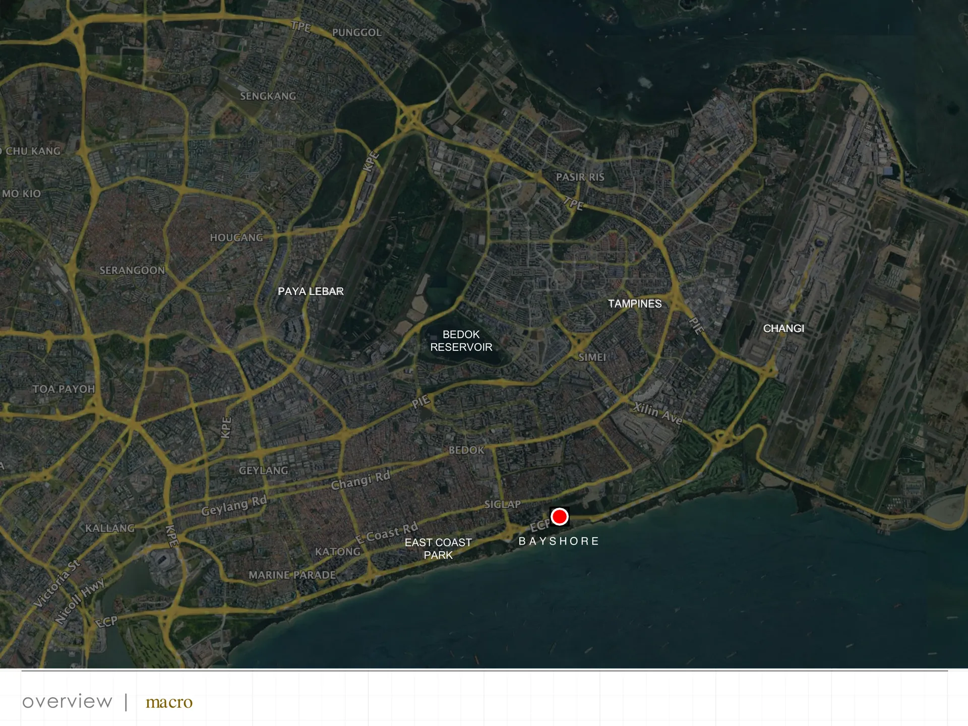Macro overview map showing Vela Bay location in Singapore